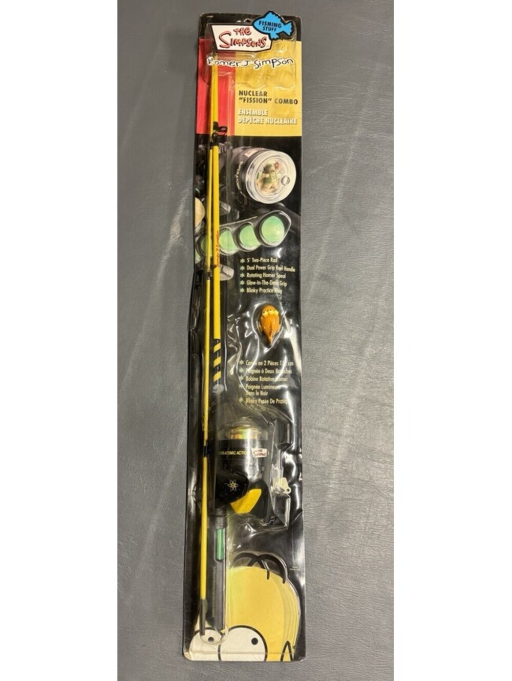 Vintage ‘04 The Simpsons Homer Nuclear "Fission" Combo Fishing Rod Reel NIP RARE